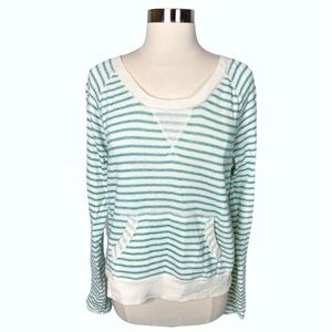 Mossimo Supply Co. Green Striped Pullover - Size XL- fits more like a Med/Large